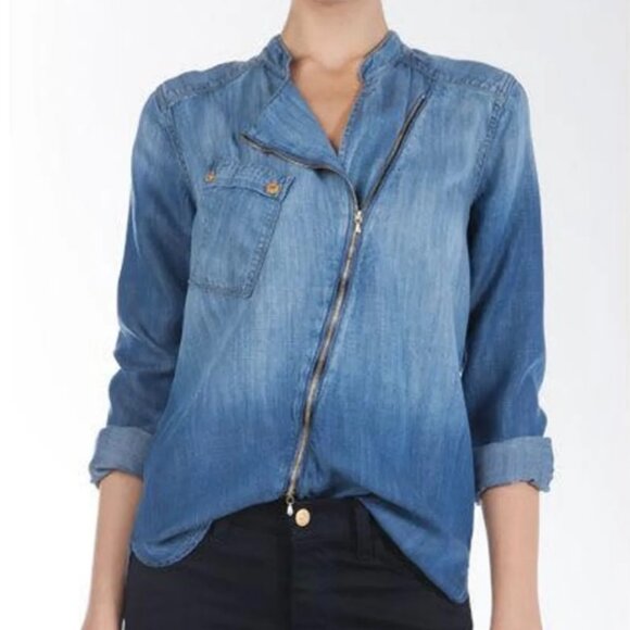 7 For All Mankind Denim Blouse - Picture 1 of 9
